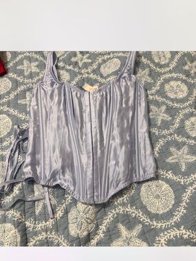 Victoria's Secret Lavender Satin Lace-Up Corset Top